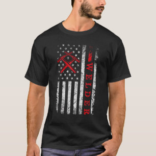 Mannen Welder American Flag Usa Welding Patriotic  T-shirt