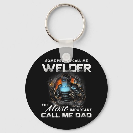 Mannen Welder Pap, het belangrijkste noem me papa  Sleutelhanger (Voorkant)