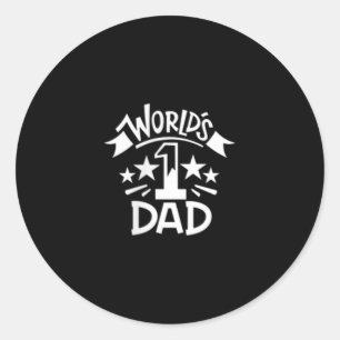 Mannen Werelden Nummer 1 Dad Minimal Emblem Vader Ronde Sticker