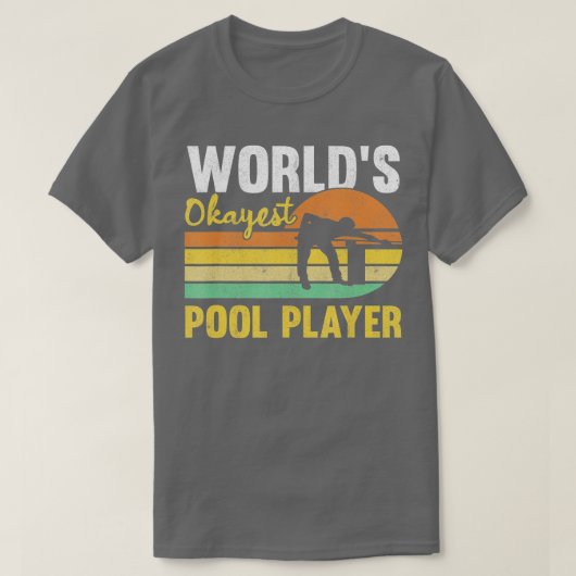 Mannen werelden Okayest Pool Player Retro Funny Bi T-shirt (Design voorkant)