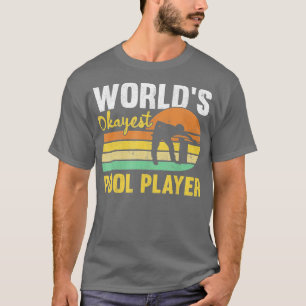 Mannen werelden Okayest Pool Player Retro Funny Bi T-shirt