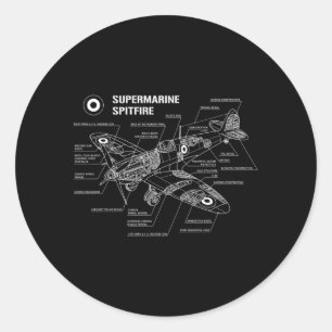 Mannen Wereldoorlog 2 Britse vliegtuigen Wwii geve Ronde Sticker