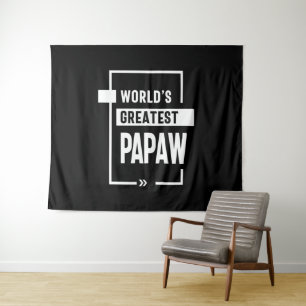 Mannen wereld's grootste papaw Gift Wandkleed