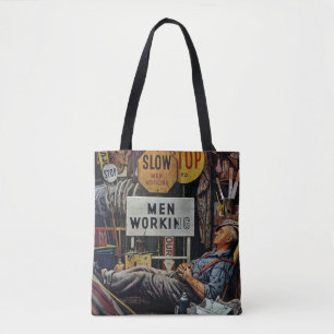 Mannen werken draagtas