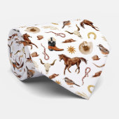 Mannen Western Thema Paarden Stropdas (Opgerold)