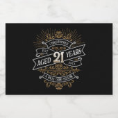 Mannen whisky 21ste verjaardag likeurfles etiket (Enkel label)