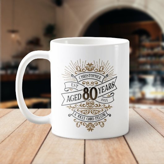 Mannen whisky 80ste verjaardag koffiemok