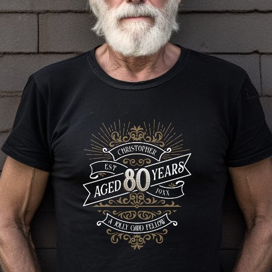 Mannen whisky 80ste verjaardag t-shirt