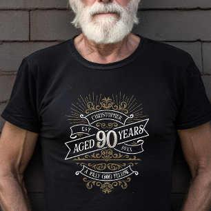 Mannen whisky 90e verjaardag t-shirt