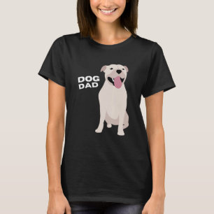 Mannen White Staffordshire Bull Terrier Dog Dad Ma T-shirt