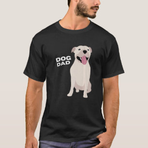 Mannen White Staffordshire Bull Terrier Dog Dad Ma T-shirt