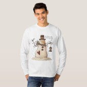 Mannen wintersneeuwhemden t-shirt (Voorkant volledig)