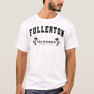 Mannen Wit Fullerton, Californië, Golden State T-shirt
