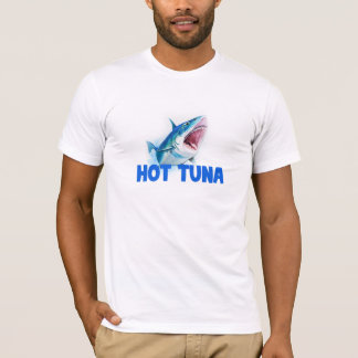 Mannen wit T-shirt met opvallende 'Hot Tuna' Graph