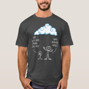 Mannen wolken die hoofdzakelijk van LINU en Server T-shirt