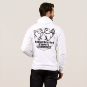 Mannen zip-up hoodie met zwart-witte logo (Achterkant volledig)