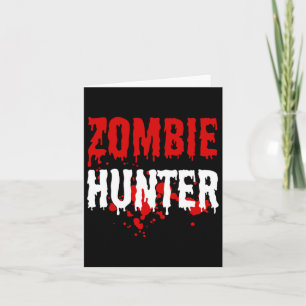 Mannen Zombie Hunter Scary Halloween Kaart