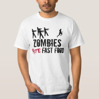 Mannen Zombies Hate Fast Food T-Shirt