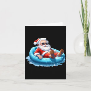 Mannen zonneschijn zomer kerstman juli strand kaart