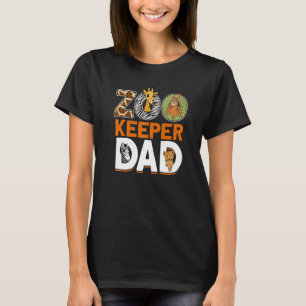 Mannen Zookeeper Papa dierentuin 3 T-shirt