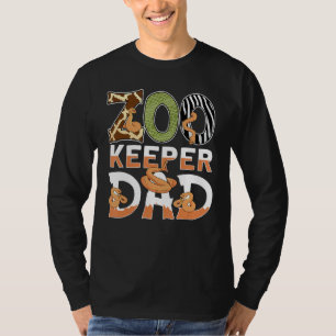 Mannen Zookeeper Papa dierentuin 3 T-shirt