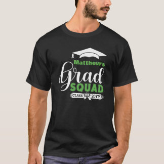 Mannen zwart Afstuderen rond witte en groene tekst T-shirt