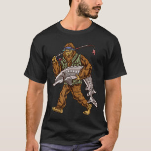Mannen Zwart Steur Vissen Jagen T-shirt