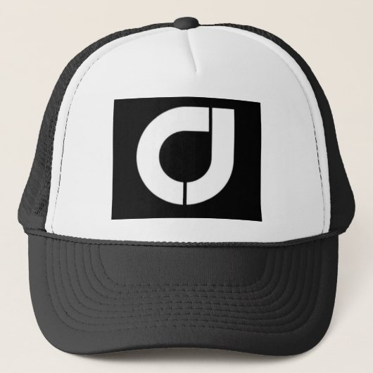 Mannen zwart-wit Trucker Pet met CJ Logo (Voorkant)