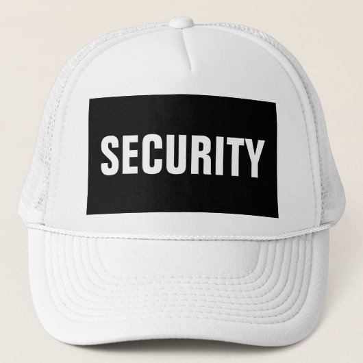 Mannen Zwart Wit veiligheidstekst Trucker Pet (Voorkant)