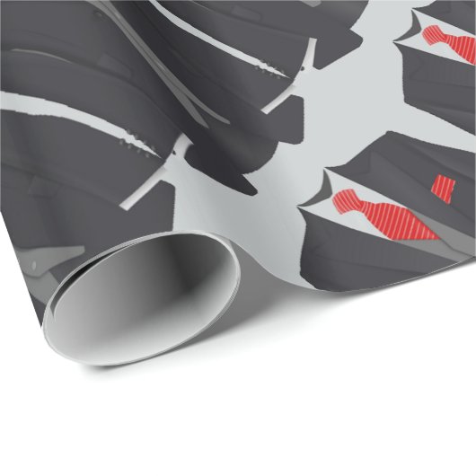 Mannen zwart-witpak en rood Stropdas ompakken papi Cadeaupapier (Rol Hoek)