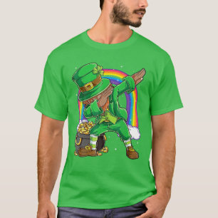 Mannen zwarte Leprechaun Dabbing African American T-shirt