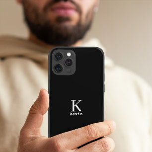Mannenmonogram naam gepersonaliseerd eenvoudig zwa
