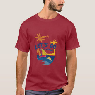 Mannen's Zomer T-Shirt - Laten we gaan zwemmen Voo