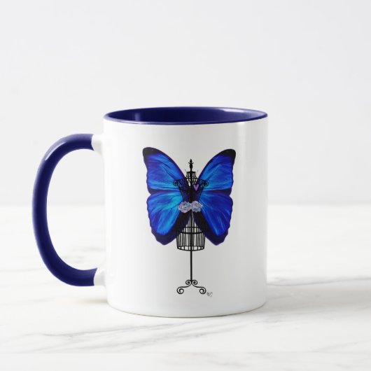 Mannequin Blue Butterfly Mok (Links)