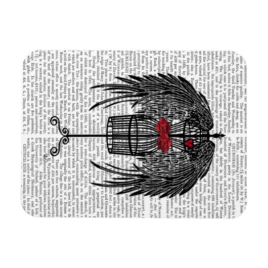 Mannequin met zwarte vleugels magneet (Horizontaal)