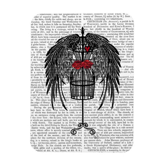 Mannequin met zwarte vleugels magneet (Verticaal)