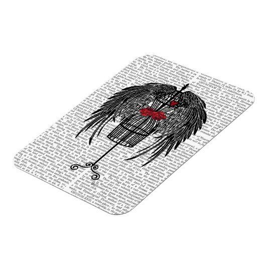 Mannequin met zwarte vleugels magneet (Linkerzijde)