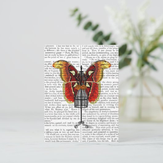 Mannequin Red en gele vlinder Briefkaart (Staand voorkant)