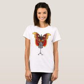 Mannequin Red en gele vlinder T-shirt (Voorkant volledig)