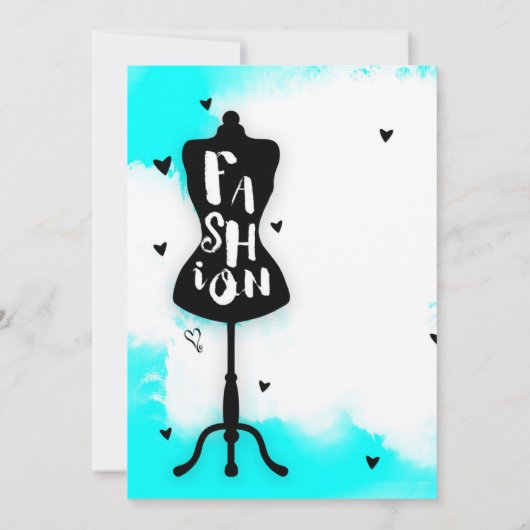 Mannequin stand-MODE Aqua & White met hart Kaart (Achterkant)