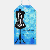Mannequin standaard  Retro Blue MODE Party Cadeaulabel (Achterkant)