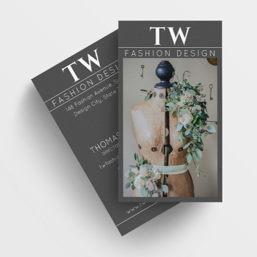 Mannequin styliste Carte de visite gris foncé