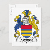 Manners Family Crest Briefkaart (Voorkant / Achterkant)