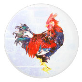 mannetje , rooster keramische knop (Voorkant)