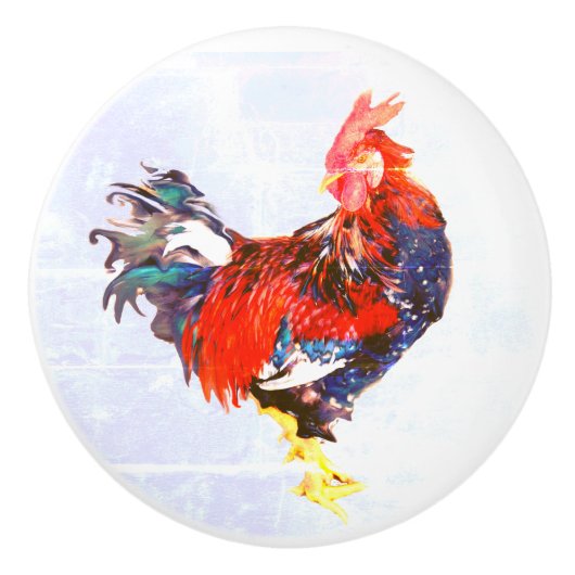 mannetje , rooster keramische knop (Voorkant)