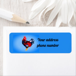 mannetje , rooster mini padfolio etiket
