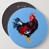mannetje , rooster ronde button 6,0 cm (Voorkant /achterkant)