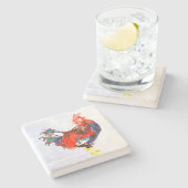 mannetje , rooster stenen onderzetter (Zijkant)