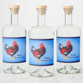 mannetjes galinacous, rooster Gepersonaliseerd Likeurfles Etiket
