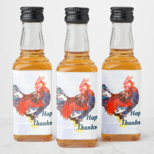 mannetjes galinacous, rooster Gepersonaliseerd Likeurfles Etiket